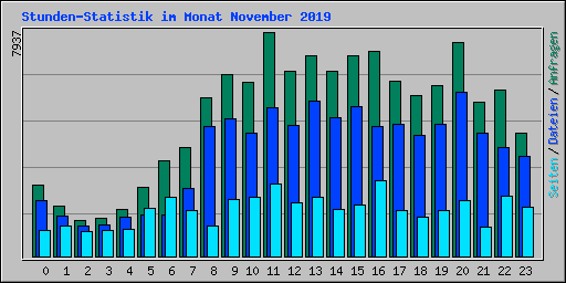Stunden-Statistik im Monat November 2009
