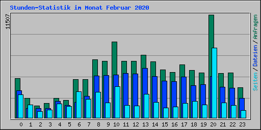 Stunden-Statistik im Monat Februar 2020