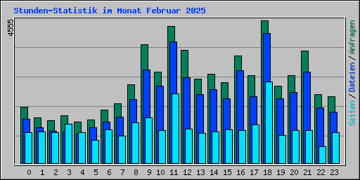 Stunden-Statistik im Monat Februar 2025